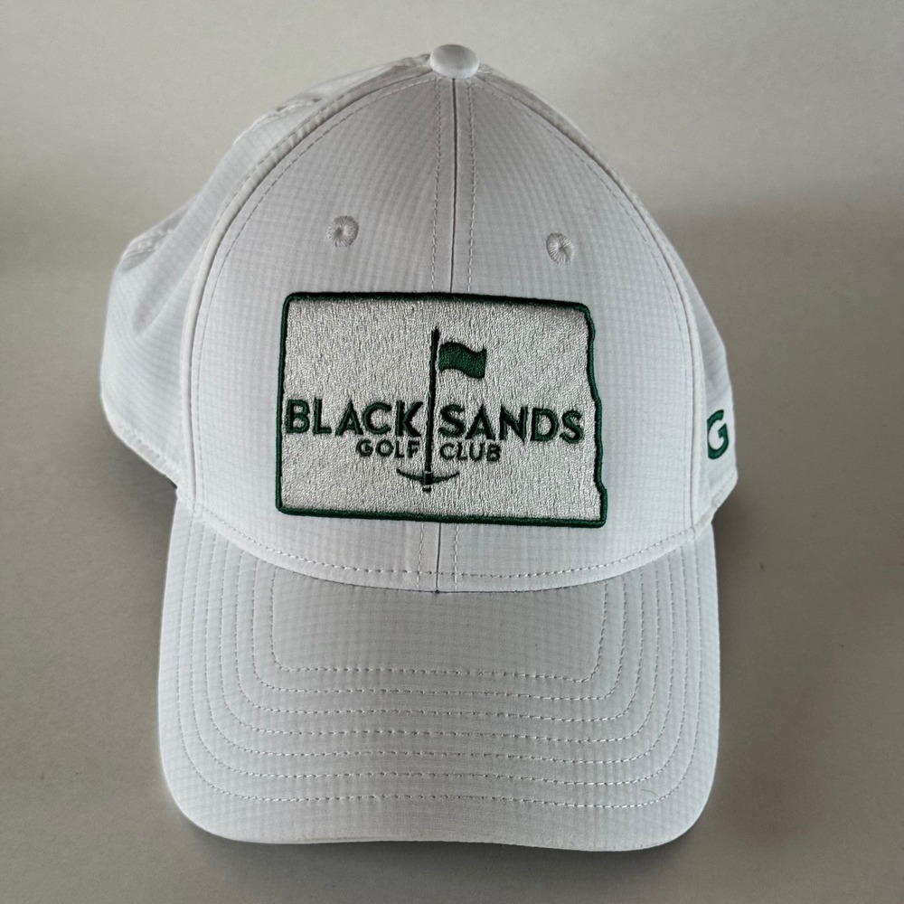TaylorMade Black Sands Golf Club Hat White Ripstop Adjustable Strapback Cap
